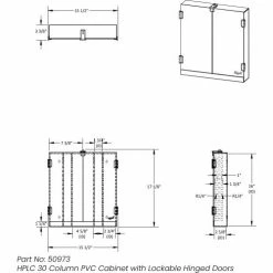 TrippNT™ White PVC HPLC Column Storage Cabinet with Clear Acrylic Doors -Containers & Organizers Sales Store TPN trippnt50973 Drawing