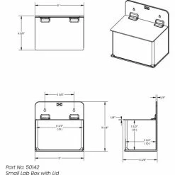 TrippNT™ Small Lab Supply Box with Lid, 9"W x 6"D x 6"H, White/Clear -Containers & Organizers Sales Store TPN trippnt51042 Drawing
