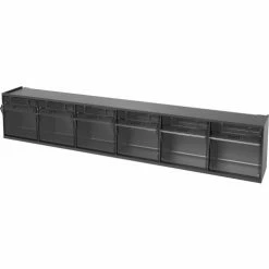 Bott 02513017.19 Tilt Bins 23-5/8" X 3-5/8" X 4-1/2" (6) Bins With Perfo Panel Fixing Bracket, Grey