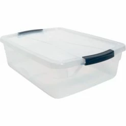 Rubbermaid® Cleverstore™ Clear Latching Storage Tote w/Lid 16 Quart 16-7/8x13-3/8x5-1/2 - Pkg Qty 8 -Containers & Organizers Sales Store UUN RMCC160000 8