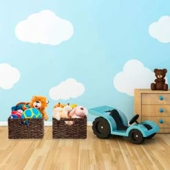 Seville Classic Foldable Handwoven Cube Storage Basket 2 Pack, Mocha -Containers & Organizers Sales Store WEB654 Lifestyle Toy 3000